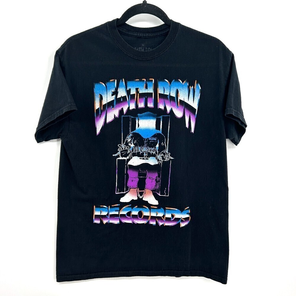 DEATH ROW RECORDS Ripple Junction 100% Cotton Black Purple T-Shirt Size Medium